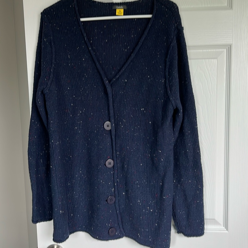 NWOT Cabela’s XL navy cotton blend cardigan